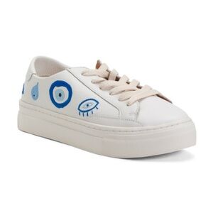 NEW SOLUDOS Leather Ibiza Platform Sneakers white for women size 7